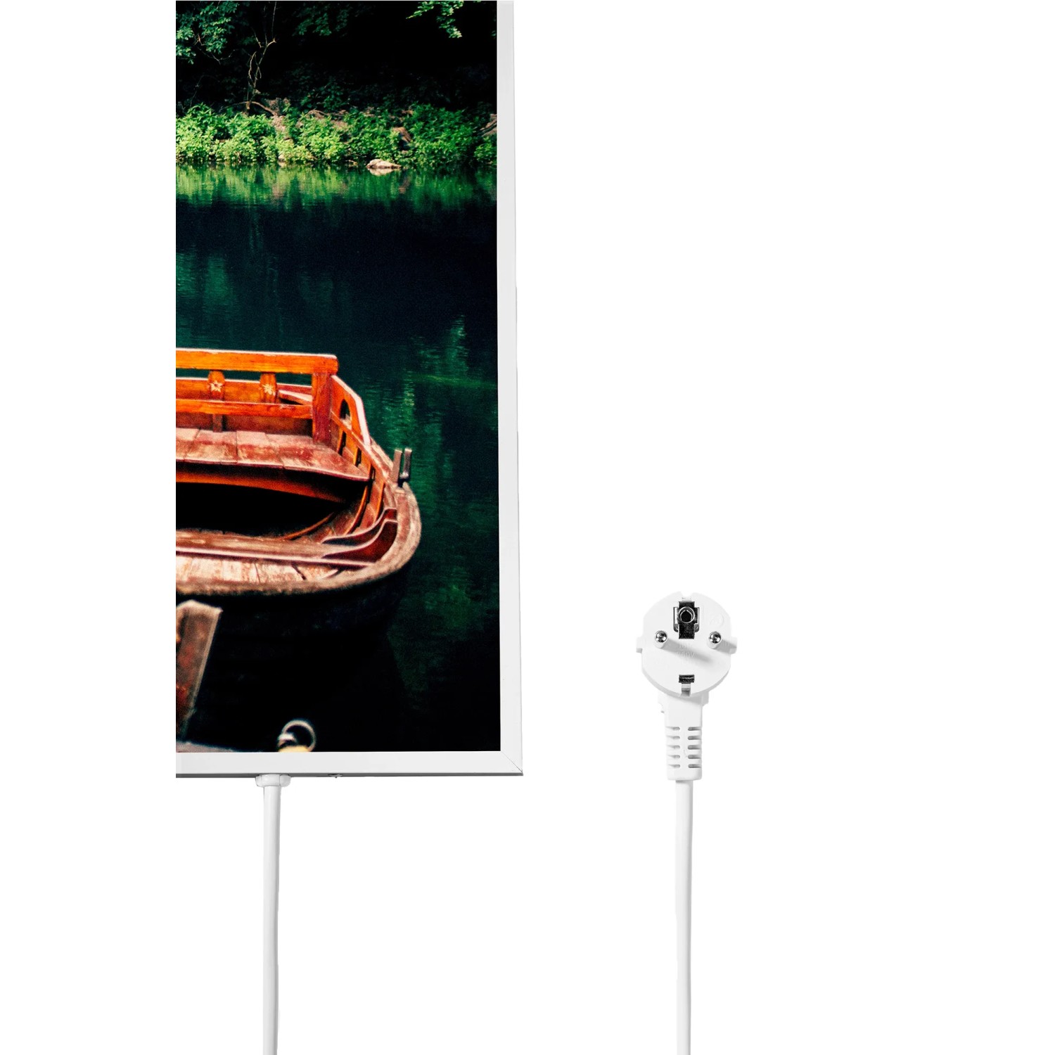 Könighaus Infrarotheizung mit Boot und See Motiv, 60x100 cm, 800W, elektrische Heizung.