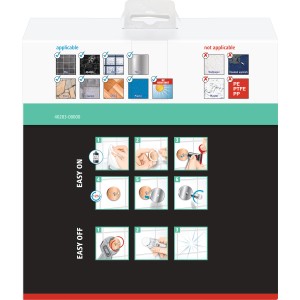Verpackung der Tesa Eckablage Aluxx, Montageanleitung für Ausstattungsserien & Drahtkörbe.