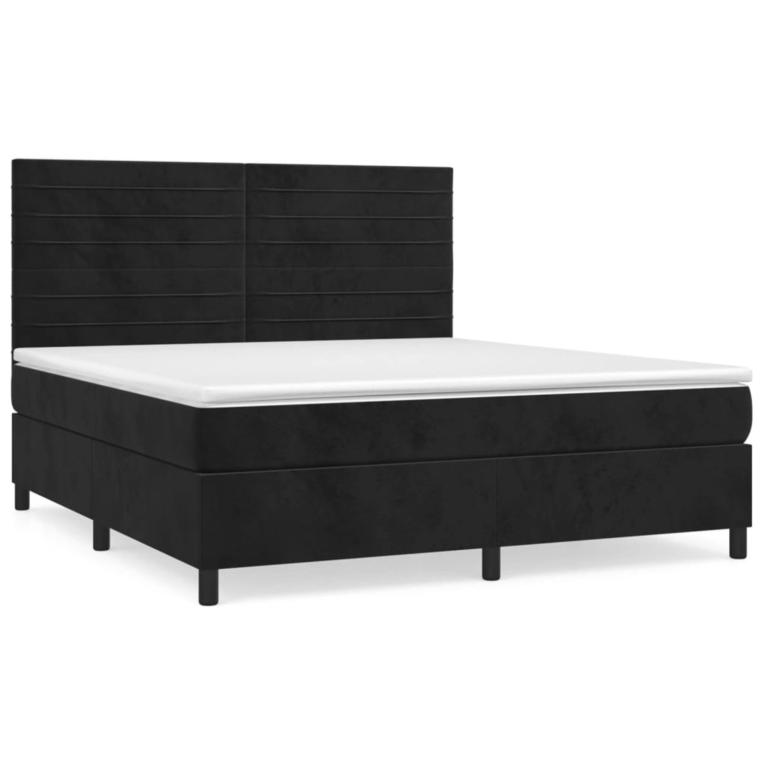 vidaXL Boxspringbett mit Matratze Schwarz 160x200 cm Samt1397807 günstig online kaufen