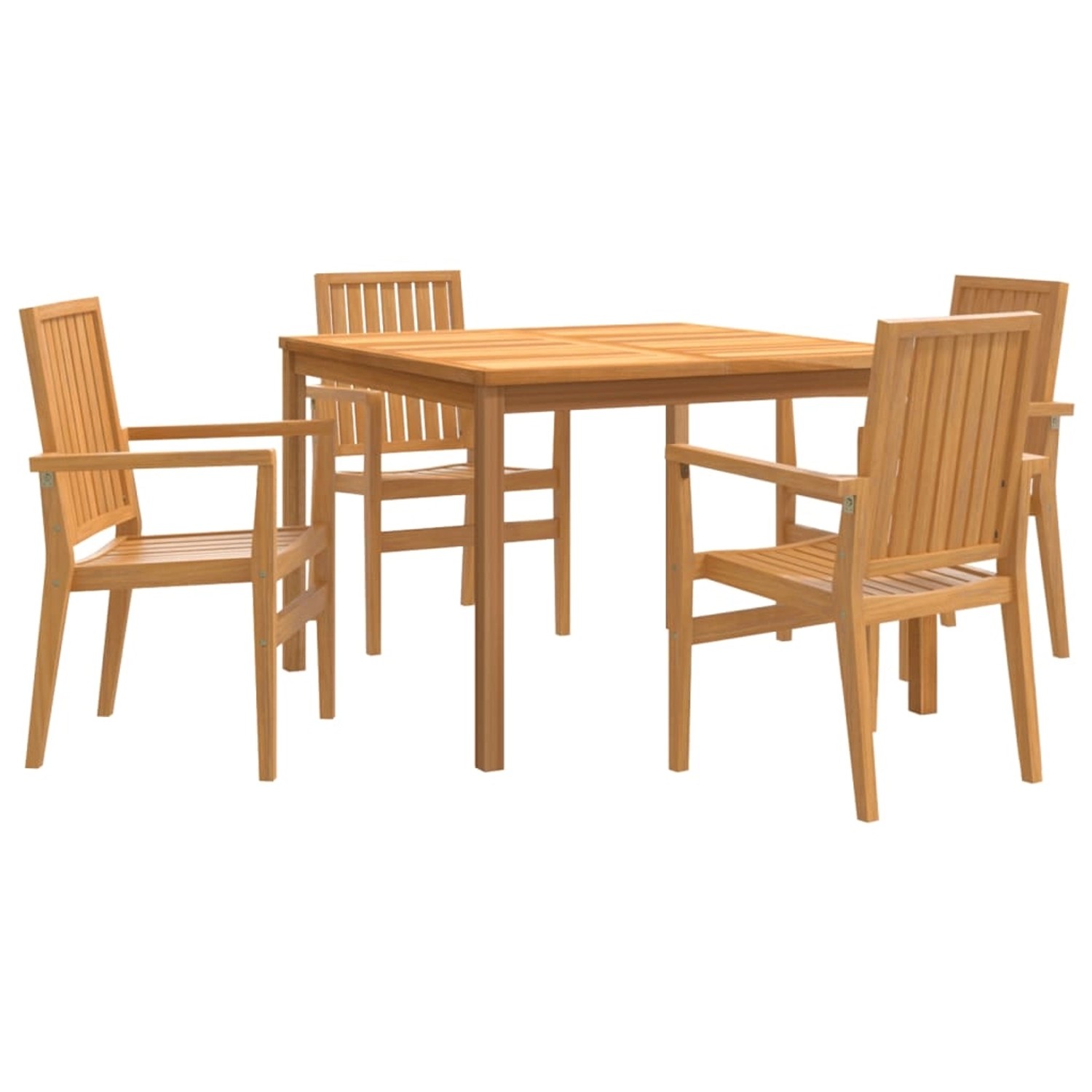 vidaXL 5-Tlg Garten-Essgruppe Massivholz Teak 3157912 günstig online kaufen
