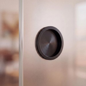 Doorlegro Glasschiebetür 1-flügelig Klar Schwarz 900 mm x 2175 mm