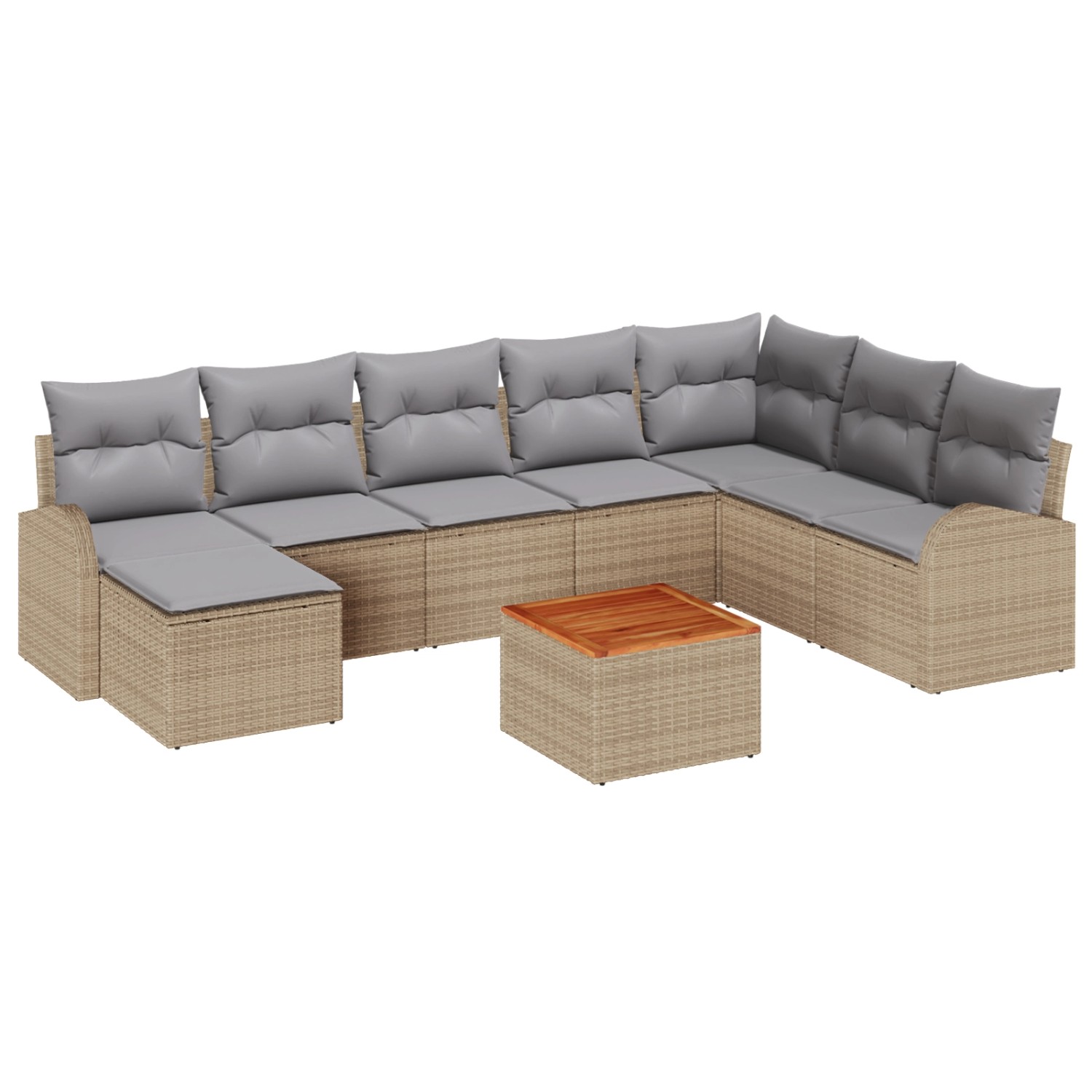 vidaXL Garten-Sofa-Set 9-Tlg Beige Hellgrau 3356285 günstig online kaufen
