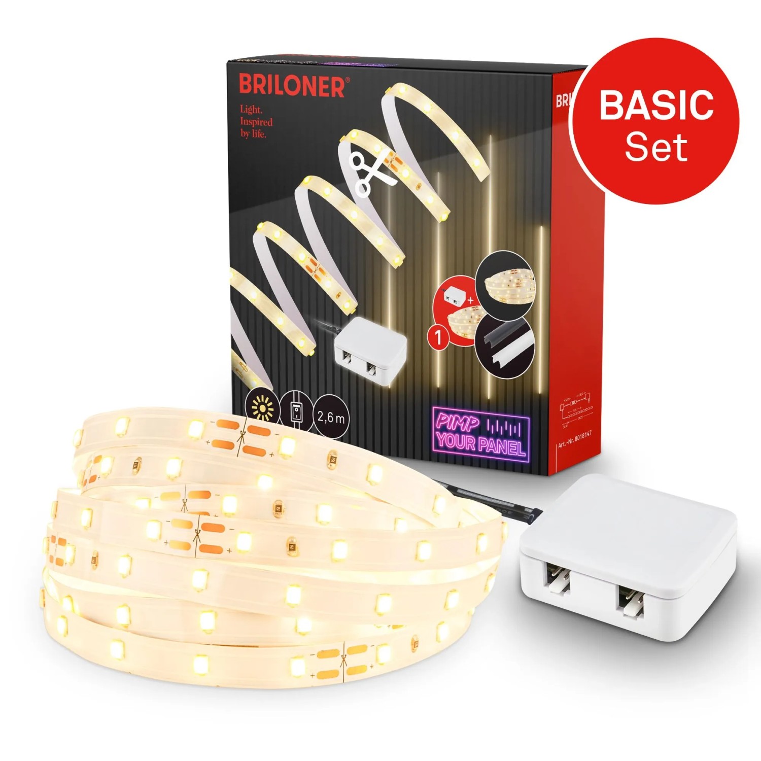 Thumbnail - Briloner LED Band Pimp your Panel Starter-Set Warmweiße Lichtfarbe 2,6 m