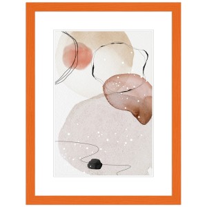 Moderner, orangefarbener Bilderrahmen aus Holz (21x29,7 cm) der Serie WANDStyle H300.