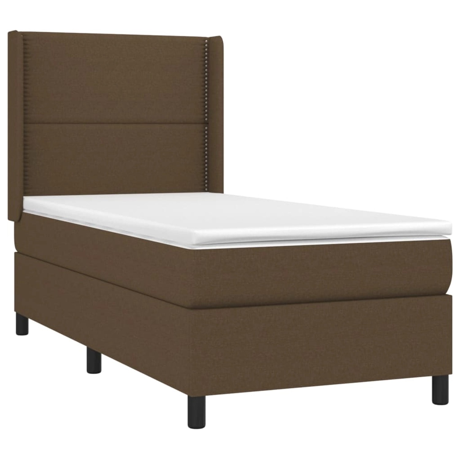 vidaXL Boxspringbett mit Matratze & LED Dunkelbraun 90x200 cm Stoff 3138208 günstig online kaufen