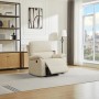 Elektrischer Relaxsessel Lunano in Beige mit Ripsstoff und ausgefahrener Fußstütze.