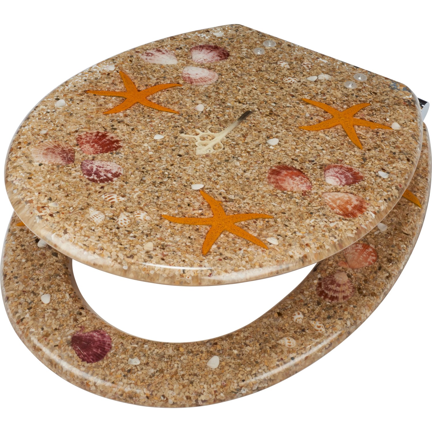 baliv WC-Sitz Carduma II mit Strand-Motiv aus Polyresin und Absenkautomatik.