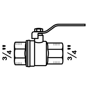 Kirchhoff Kugelhahn Messing, 24,2 mm (3/4 IG) für Kupferrohre.