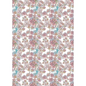 Disney Fototapete Aschenputtel mit Blumenmuster in Rosa und Blau.