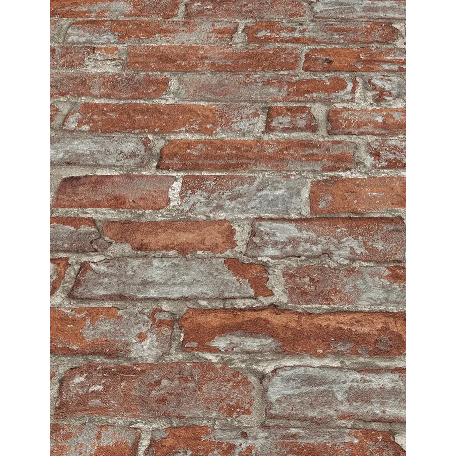 Erismann Vliestapete Imitations 2 in Steinoptik rot, detailreiche Backsteinwand für Innenräume.