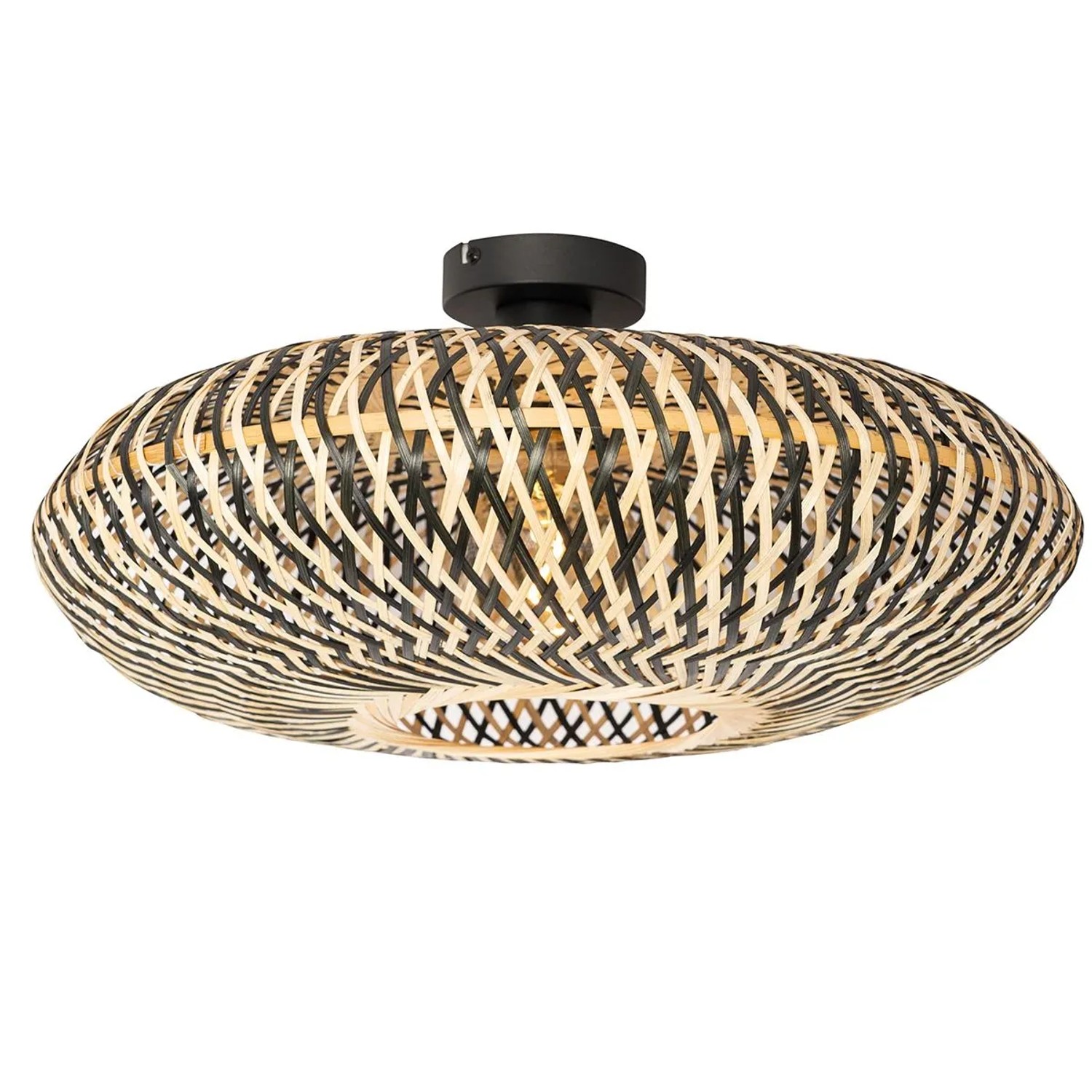 QAZQA Orientalische Deckenlampe Schwarzer Bambus 50 cm Ostrava