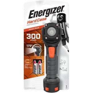 Energizer Hardcase Pivot Arbeitslampe mit Magnetfuß und Batterien.