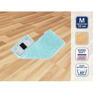 Leifheit Wischbezug Clean Twist M Ergo super soft, türkis, für empfindliche Böden. Wischbreite 33 cm.
