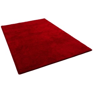 Weinroter Snapstyle Hochflor Shaggy Teppich Palace, 200x200cm.