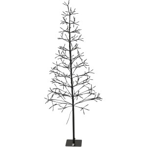 Schwarzer Deko-Tannenbaum mit LED-Beleuchtung, 150 cm hoch, für festliche Weihnachtsdekoration.