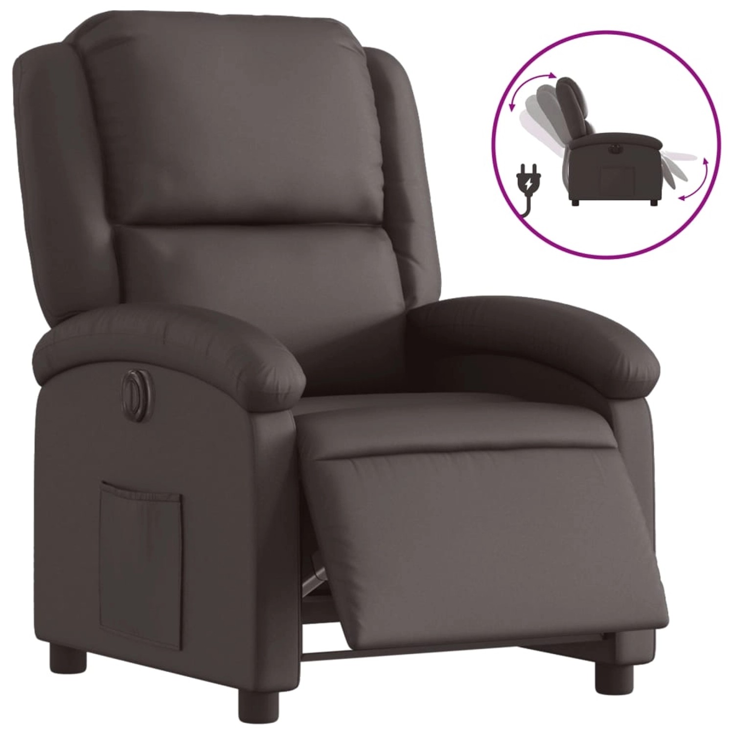 vidaXL Relaxsessel Elektrisch Dunkelbraun Echtleder 3204255 günstig online kaufen