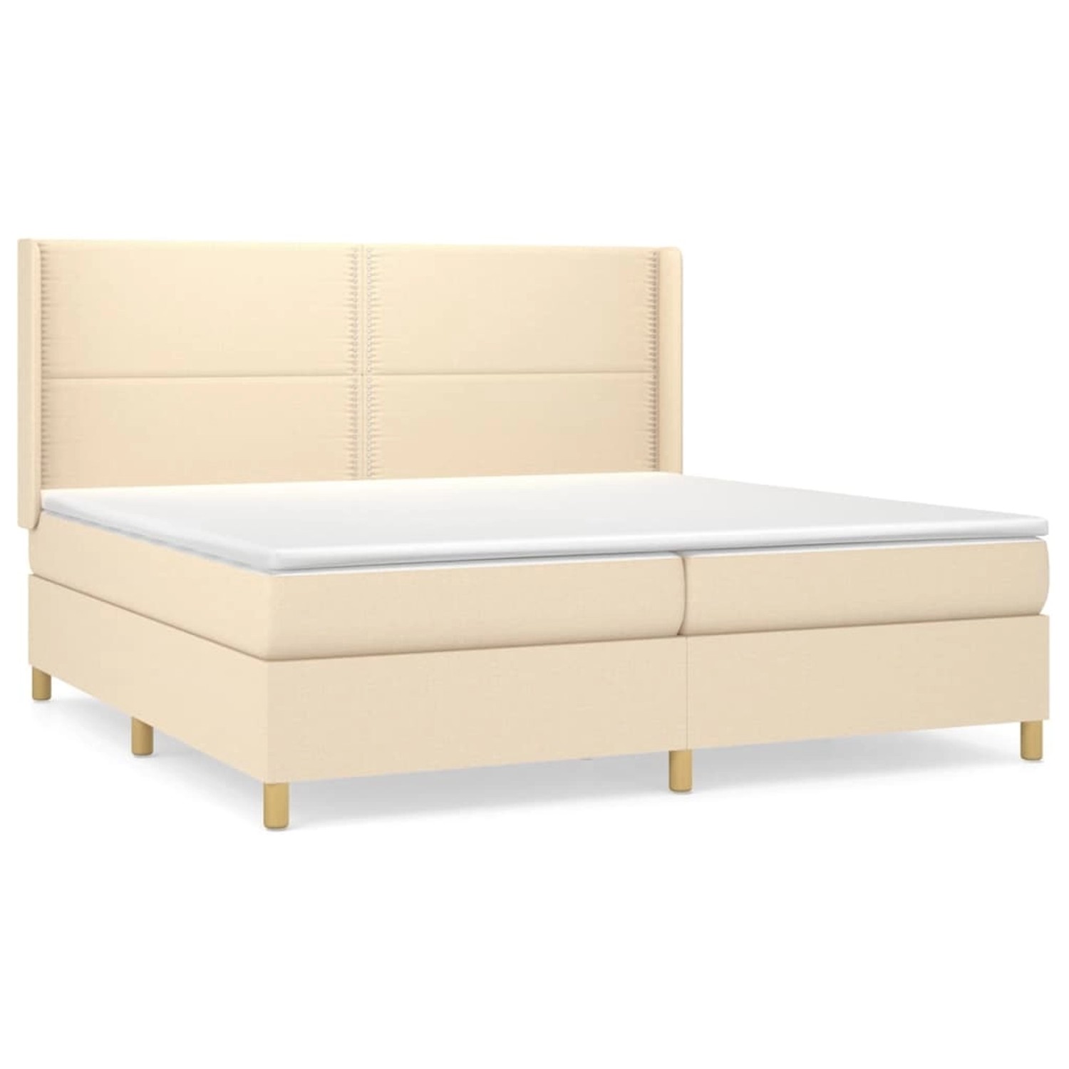 Vidaxl Boxspringbett Mit Matratze Creme 200x200 Cm Stoff günstig online kaufen