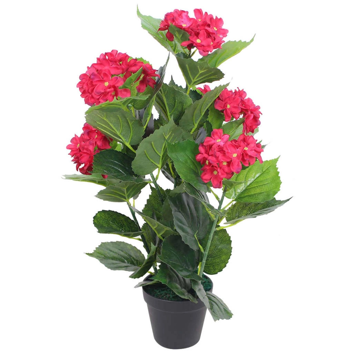 vidaXL Künstliche Hortensie mit Topf 60 cm Rot