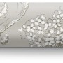 Laura Ashley Vliestapete Elderwood Steel, Rolle mit floralem Muster in Stahlgrau.