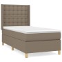 Boxspringbett Taupe 90x200 cm mit Matratze und Kopfteil, Stoffbezug.