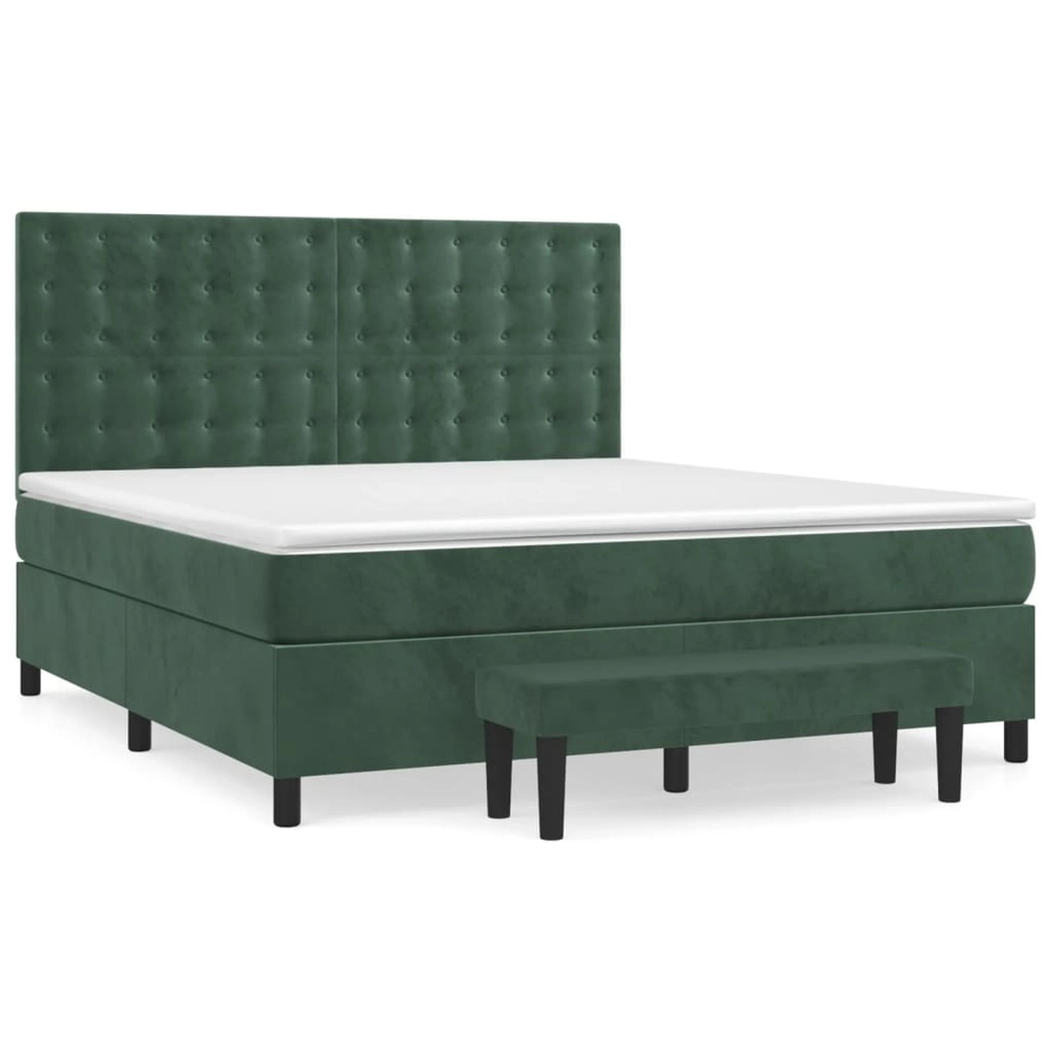 vidaXL Boxspringbett mit Matratze Dunkelgrün 180x200 cm Samt 3138100 günstig online kaufen
