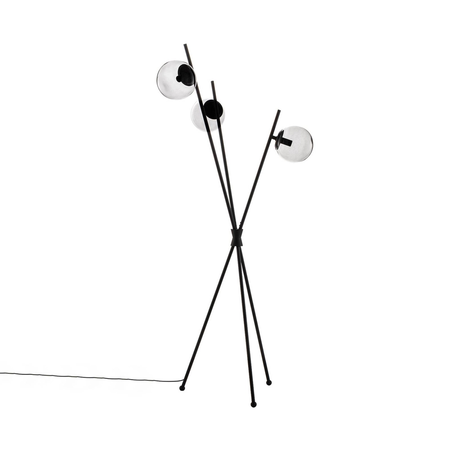 Lucande Stehlampe Sotiana 9639644 Retro Vintage Antik in Alu aus Glas 3-flammig E14 Wohnzimmerleuchte