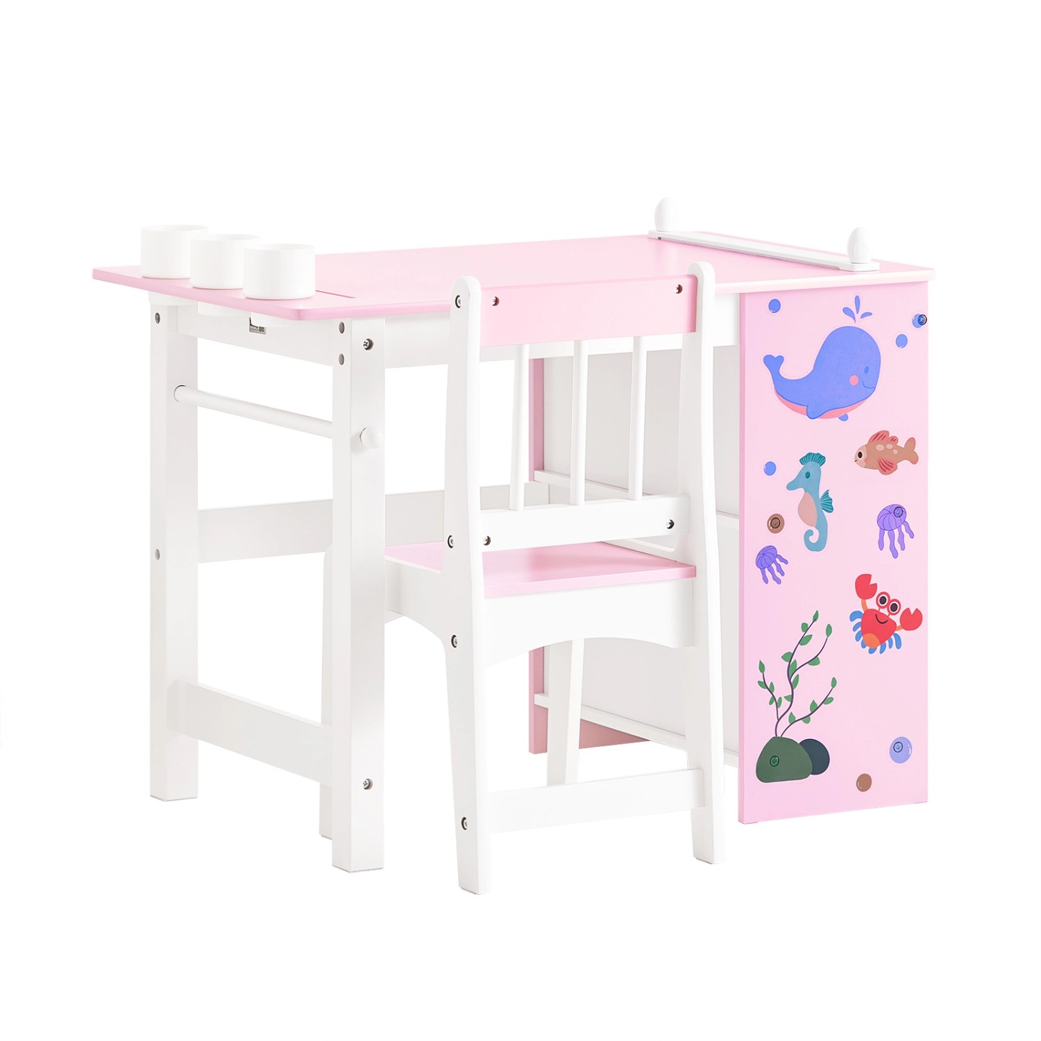 SoBuy Kindertisch mit 1 Stuhl Kindersitzgruppe Maltisch für Kinder KMB116-P günstig online kaufen