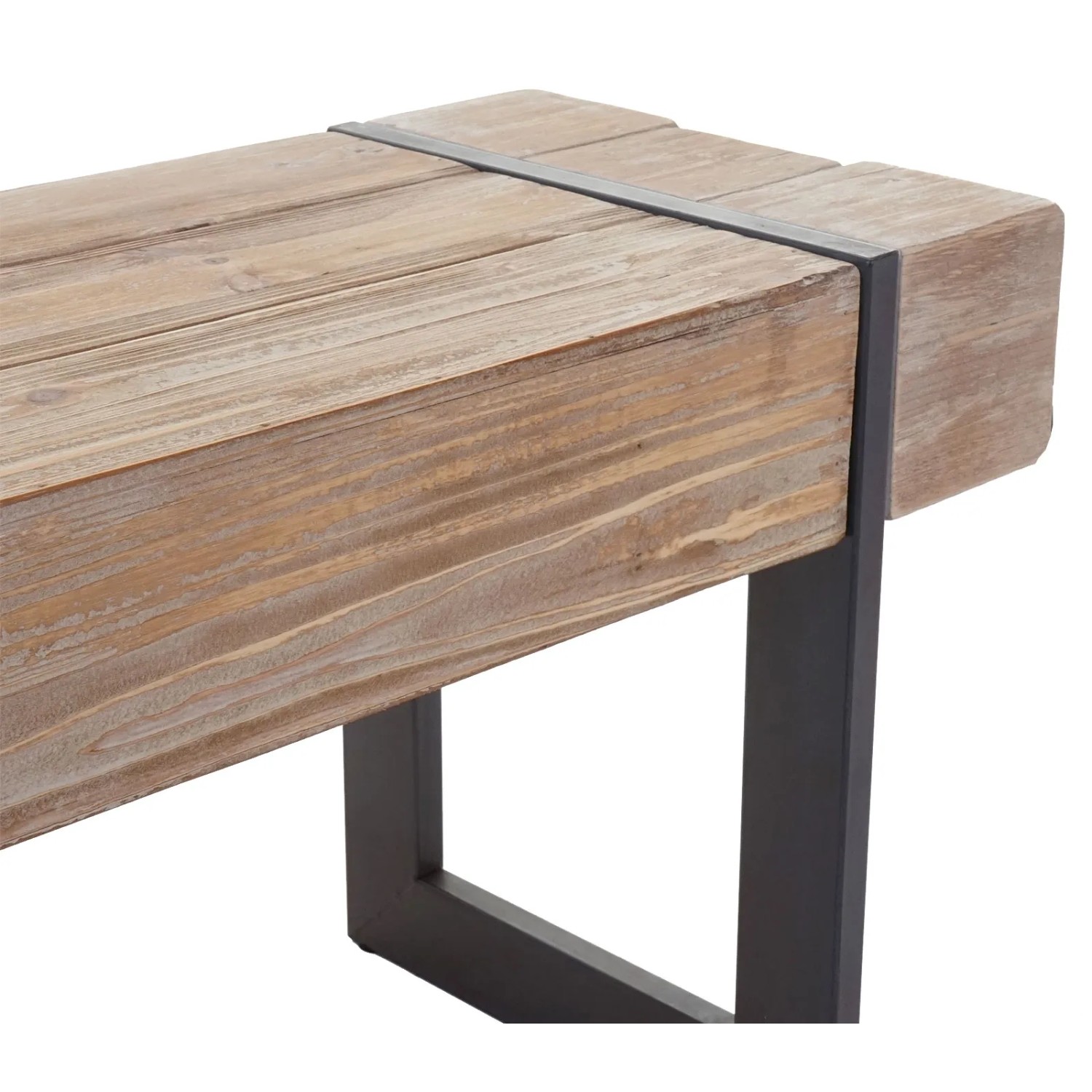 MCW Garderobenbank Natur 180cm im Industrial Look mit Metallgestell.