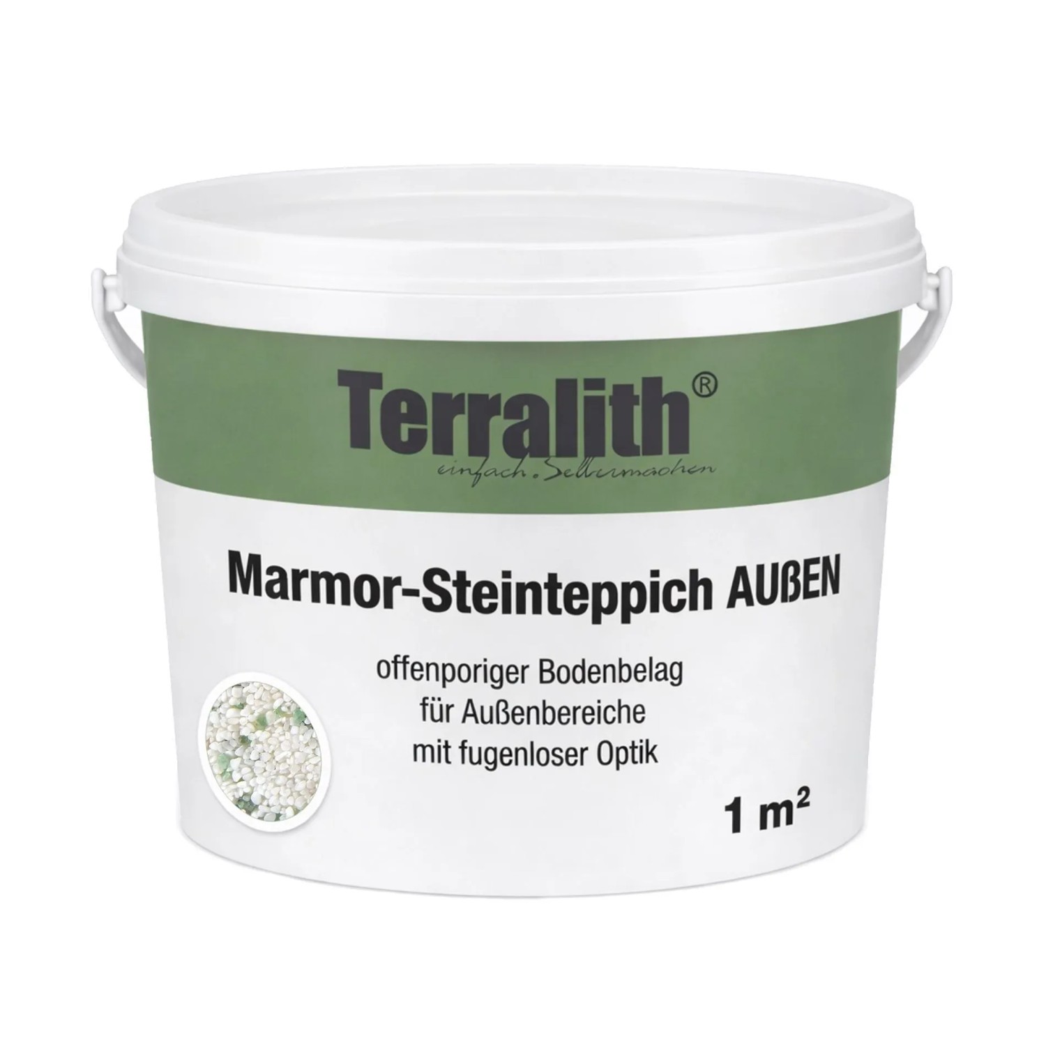 Terralith Edelsteinteppich Aventurin Bianco 1 m² Außen
