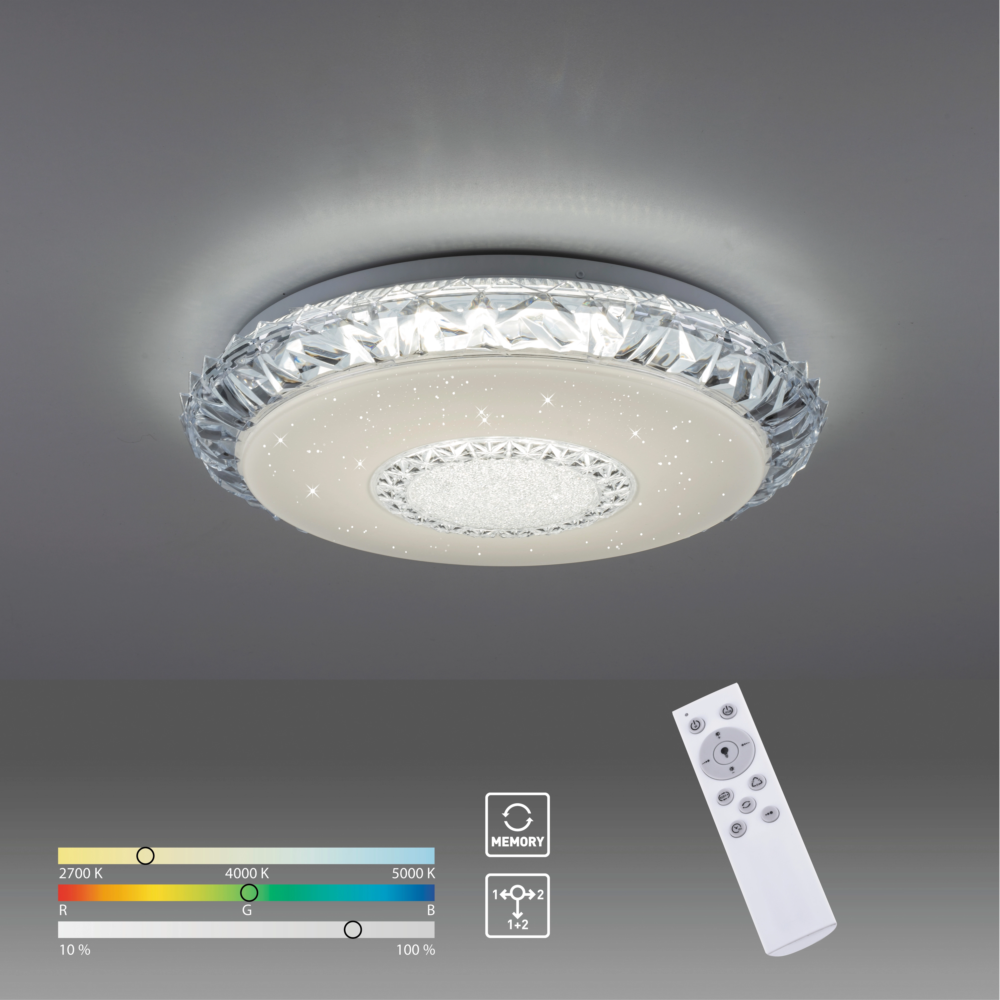 Just Light. LED-Deckenleuchte Lucca transparent Ø 40 cm kaufen bei OBI