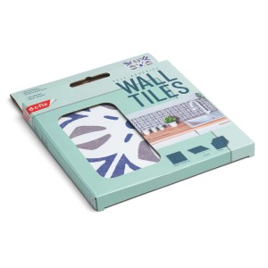 d-c-fix Wandfliesen Cubia, 6er-Set, 15x15 cm, blaues Muster. Selbstklebende Fliesen für die Wand.