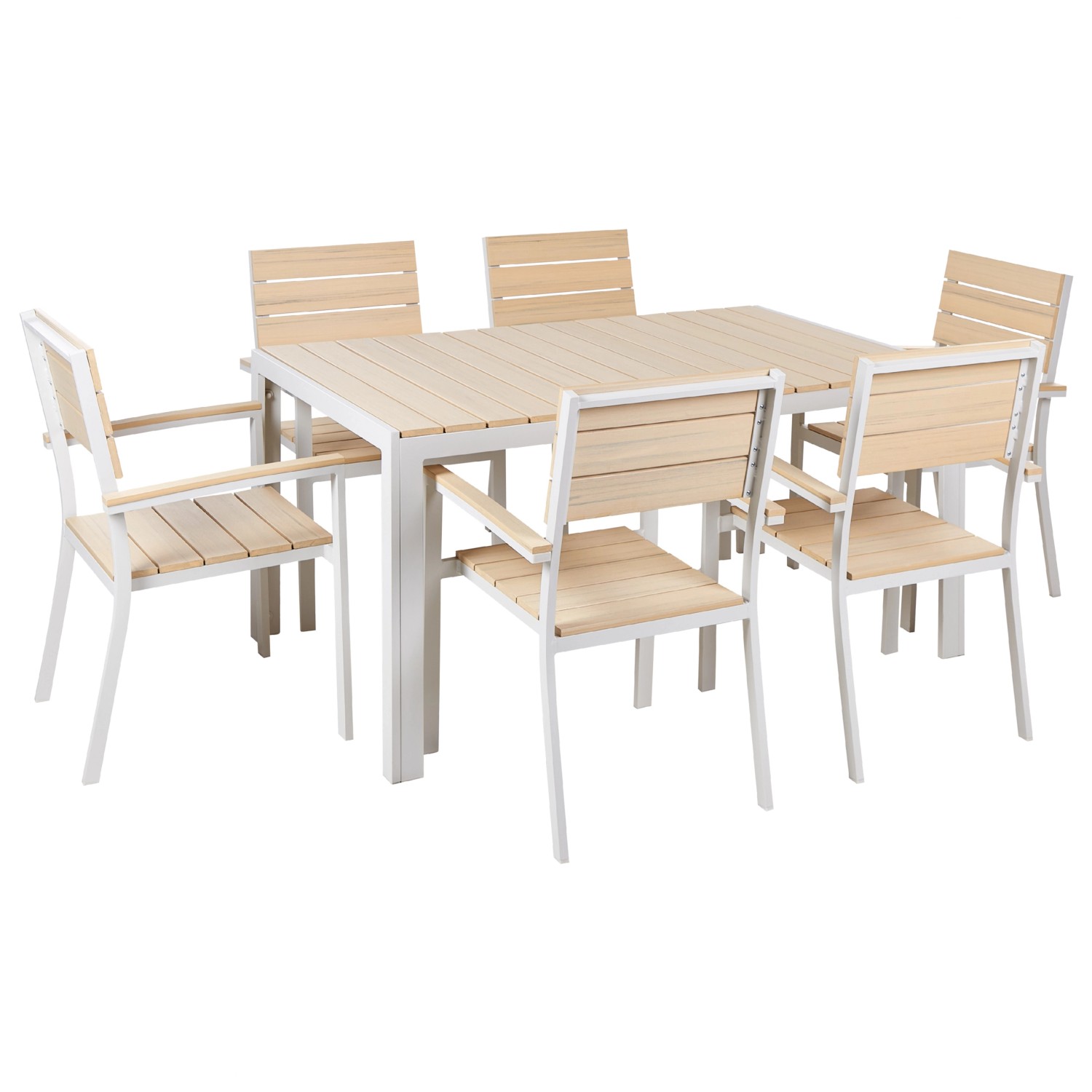 Beliani Gartentisch Set COMO Beige Weiss günstig online kaufen