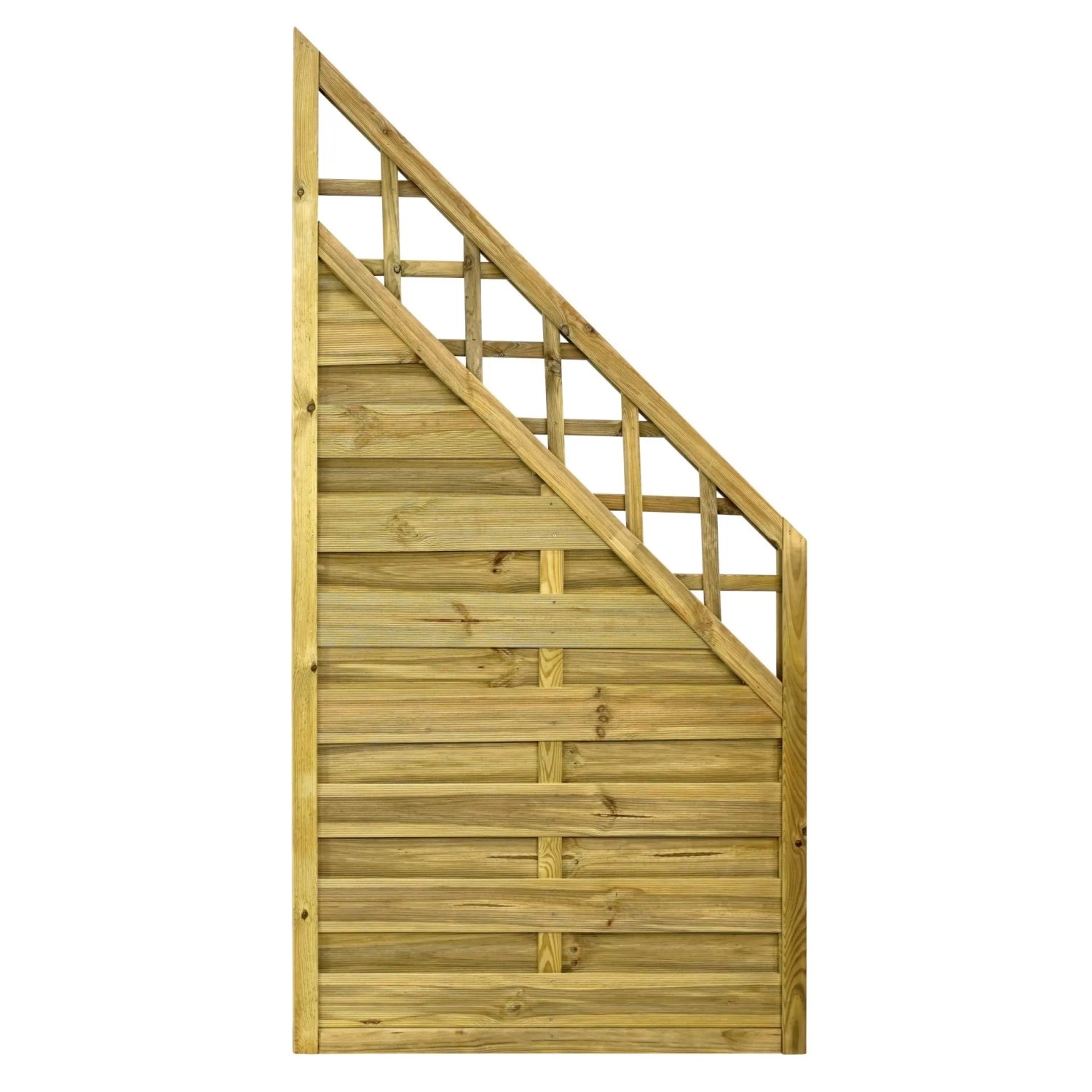 GartenLand Dichtzaun VARIO Abgeschrägt mit Rankgitter 90x180 cm Holzzaun Kiefer PEFC KDI Grün 44x44 mm Rahmen