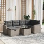 Graue 7-tlg. vidaXL Garten-Sofagarnitur aus Polyrattan mit Kissen für Terrasse und Garten.