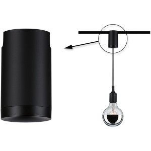 Paulmann Urail Pendeladapter, schwarz matt, zur Integration von Pendelleuchten in ein Schienensystem.