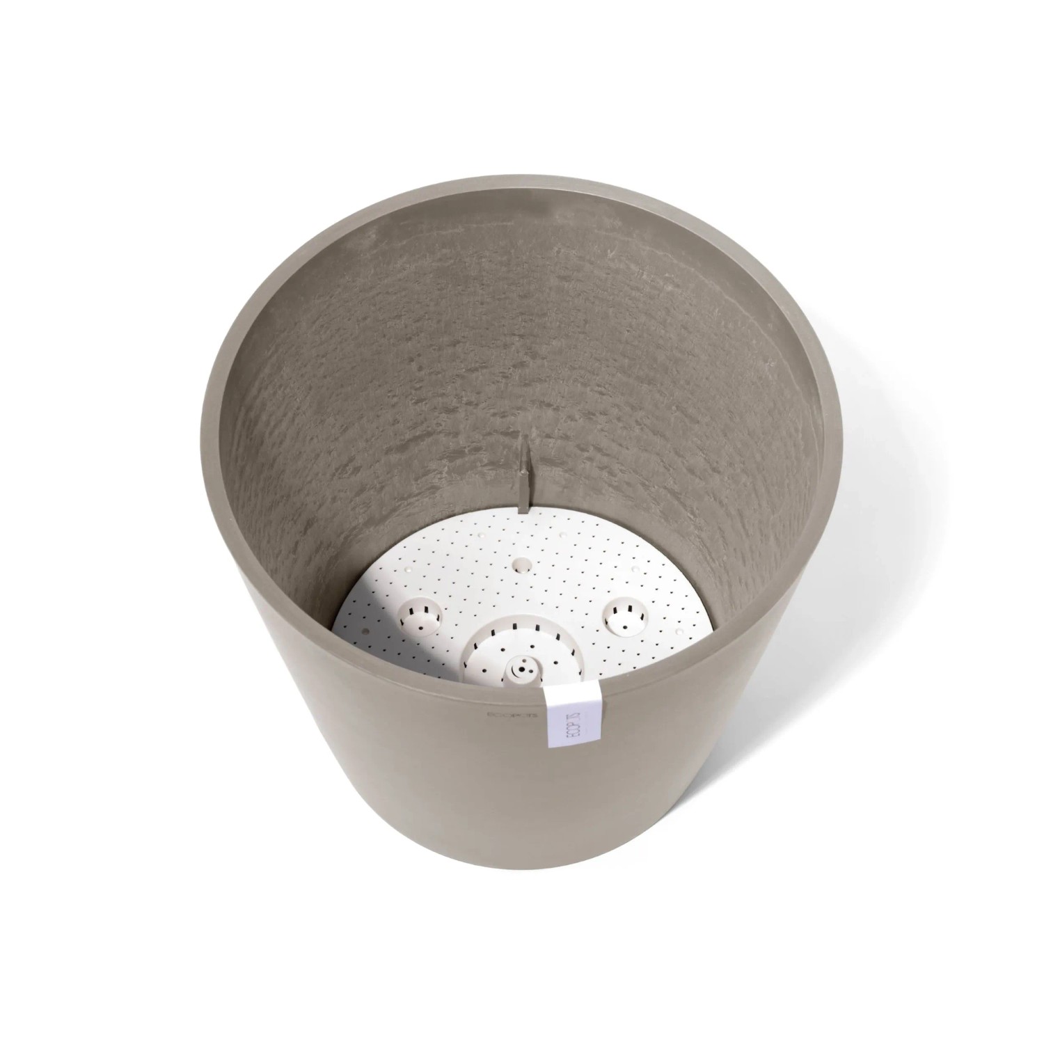 Ecopots Amsterdam Pflanztopf, Taupe, 50 cm, mit Wasserreservoir. Ideal für Innen- und Außenbereich.