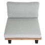 MCW Lounge-Sessel H54 mit hellgrauen Polstern und hellbraunem Akazienholzgestell. Moderner Gartenstuhl.