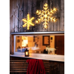 Konstsmide LED-Schneeflocke aus Acryl mit 24 warmweißen LEDs für den Außenbereich.