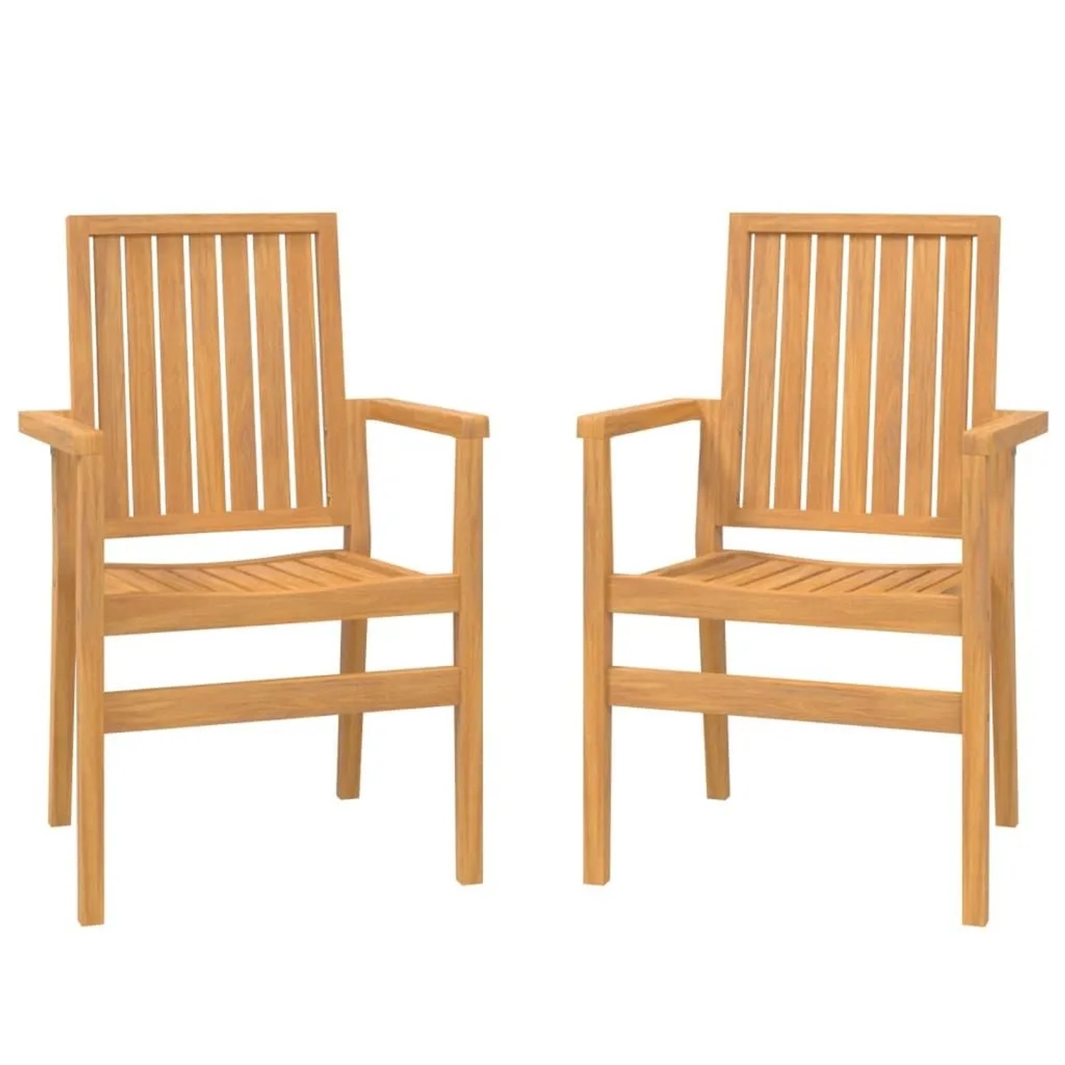 vidaXL Stapelbare Gartenstühle 2 Stk 56,5x57,5x91 cm Massivholz Teak 364404 günstig online kaufen