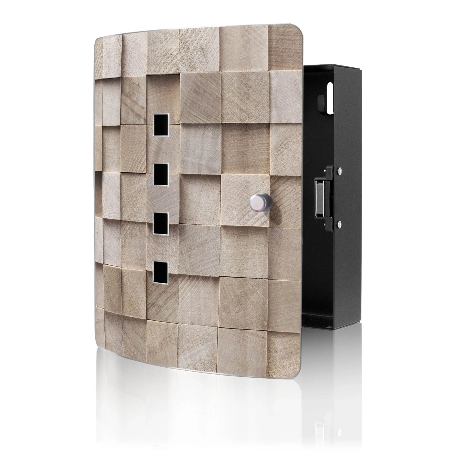 Banjado Design Schlüsselkasten Aus Edelstahl Für 10 Schlüssel 24x21,5x7cm Mit Magnetverschluss Motiv Bauklötze Relief