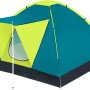 Bestway® Cool Ground 3 Zelt für 3 Personen in Blau und Gelb mit Vordach.
