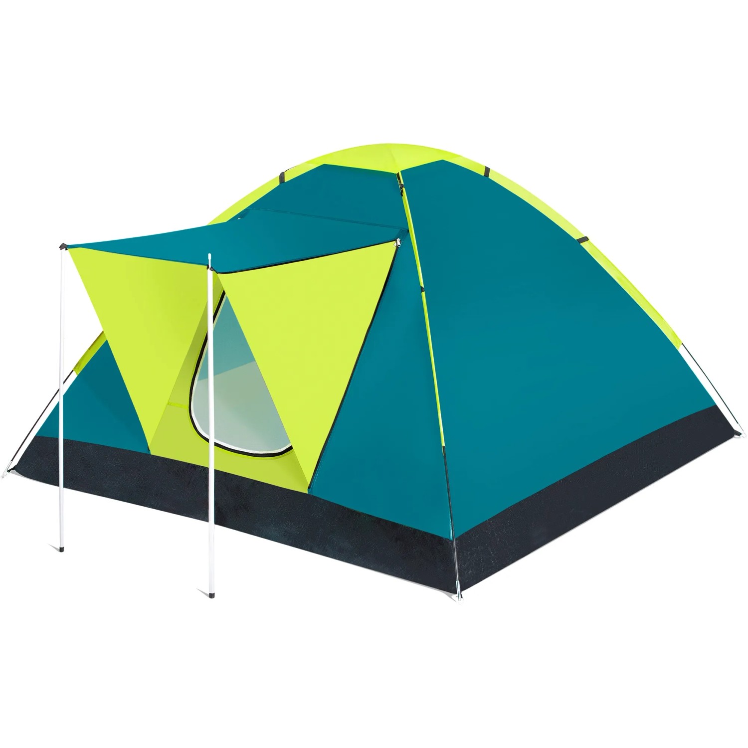Bestway® Cool Ground 3 Zelt für 3 Personen in Blau und Gelb mit Vordach.