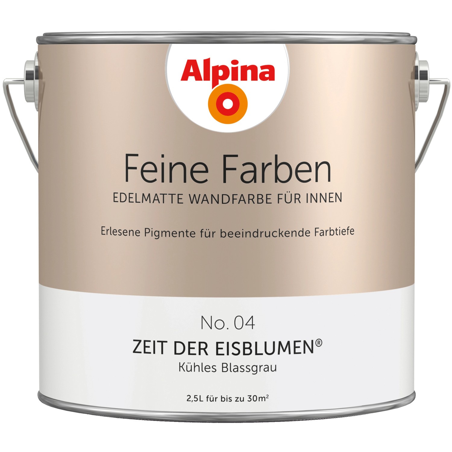 Thumbnail - Alpina Feine Farben No. 4 Zeit der Eisblumen® Blaugrau edelmatt 2,5 l