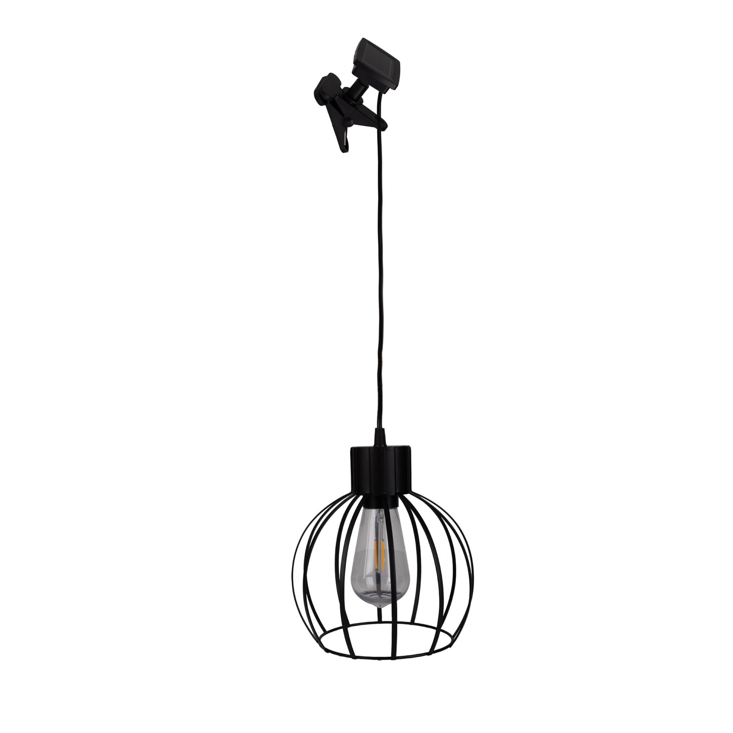 Näve LED-Solar-Pendelleuchte Grid Schwarz Ø 20 cm x 130 cm günstig online kaufen