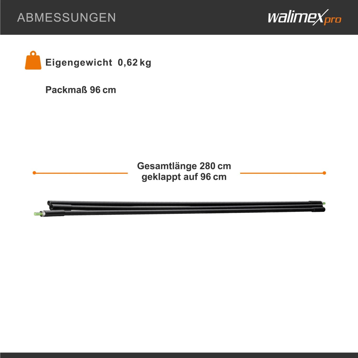 Walimex Pro Beschwerungsstange Hintergründe 280Cm_6