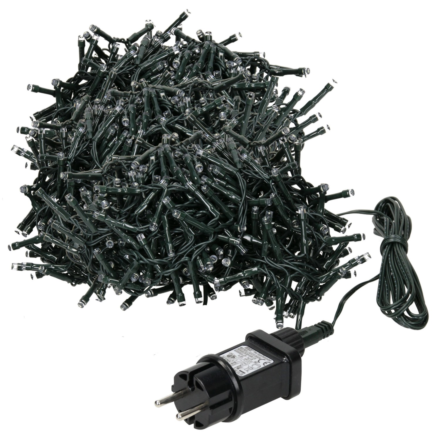ECD Germany LED Cluster Lichterkette Extra Warmweiß 1800LED 36m 8 Programm IP44