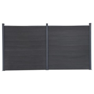 vidaXL Zaunelement-Set Grau 353x186 cm WPC 3211831