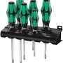 Wera Schraubendreher-Set Kraftform Plus, 6-teilig, mit Rack zur Aufbewahrung.