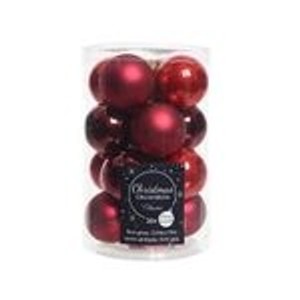 Kaemingk Weihnachtsbaumkugeln Glas  3,5 cm 16 Stueck Rot Matt Glanz