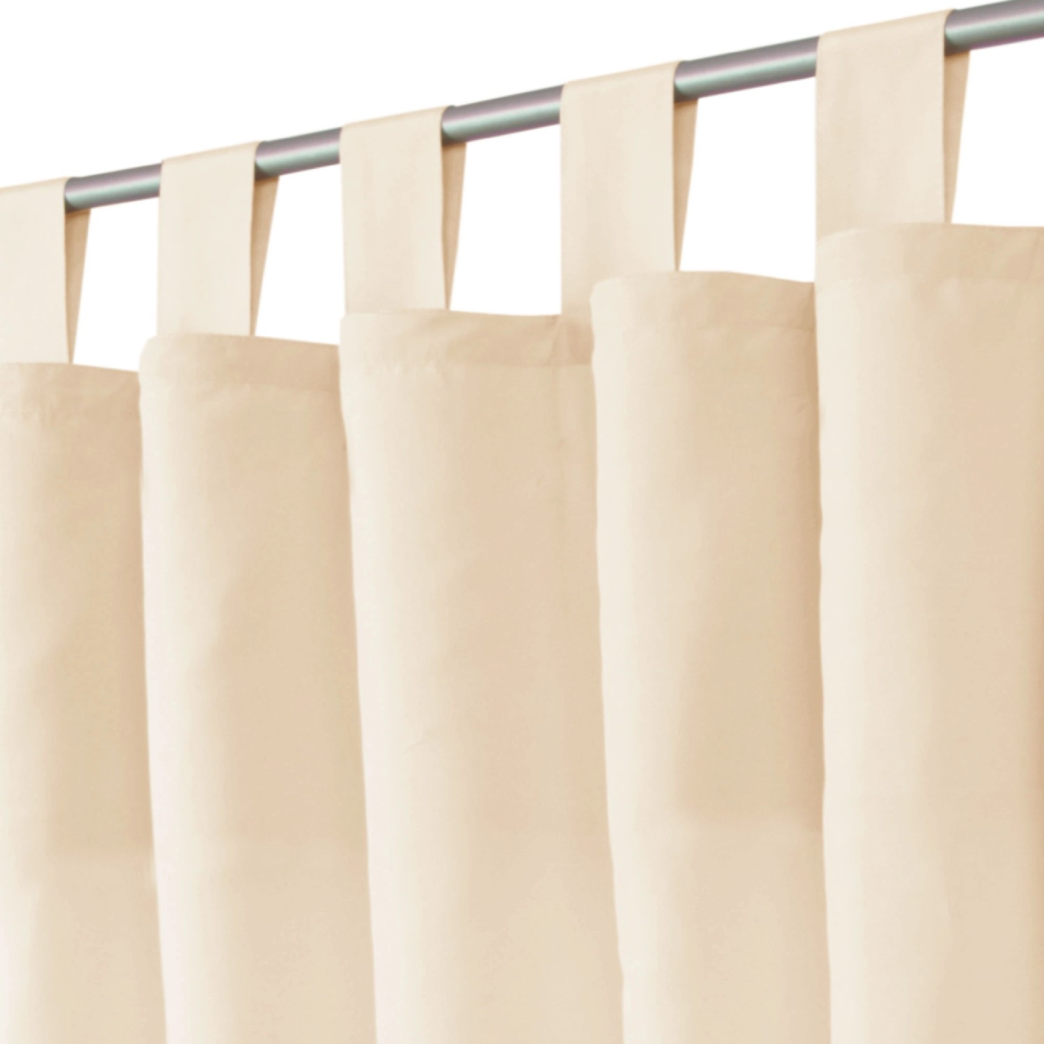 Bestlivings Dekoschal Ellen Beige mit Schlaufenaufhängung, geeignet für Fenstervorhänge.